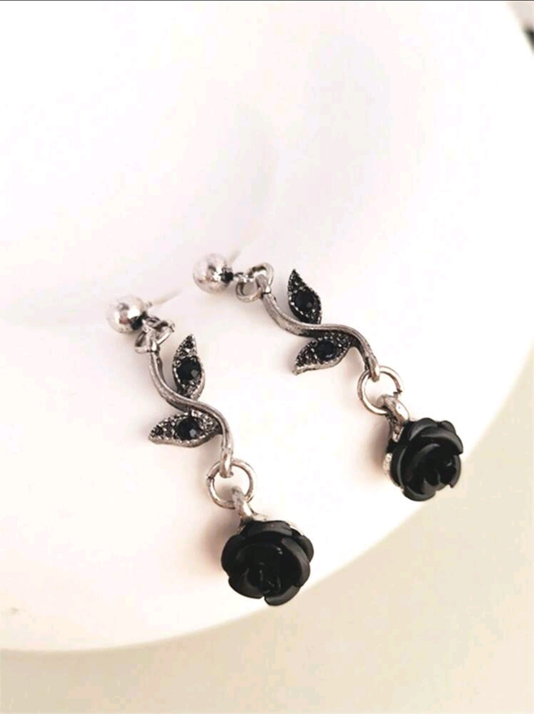 Black Rose Earrings