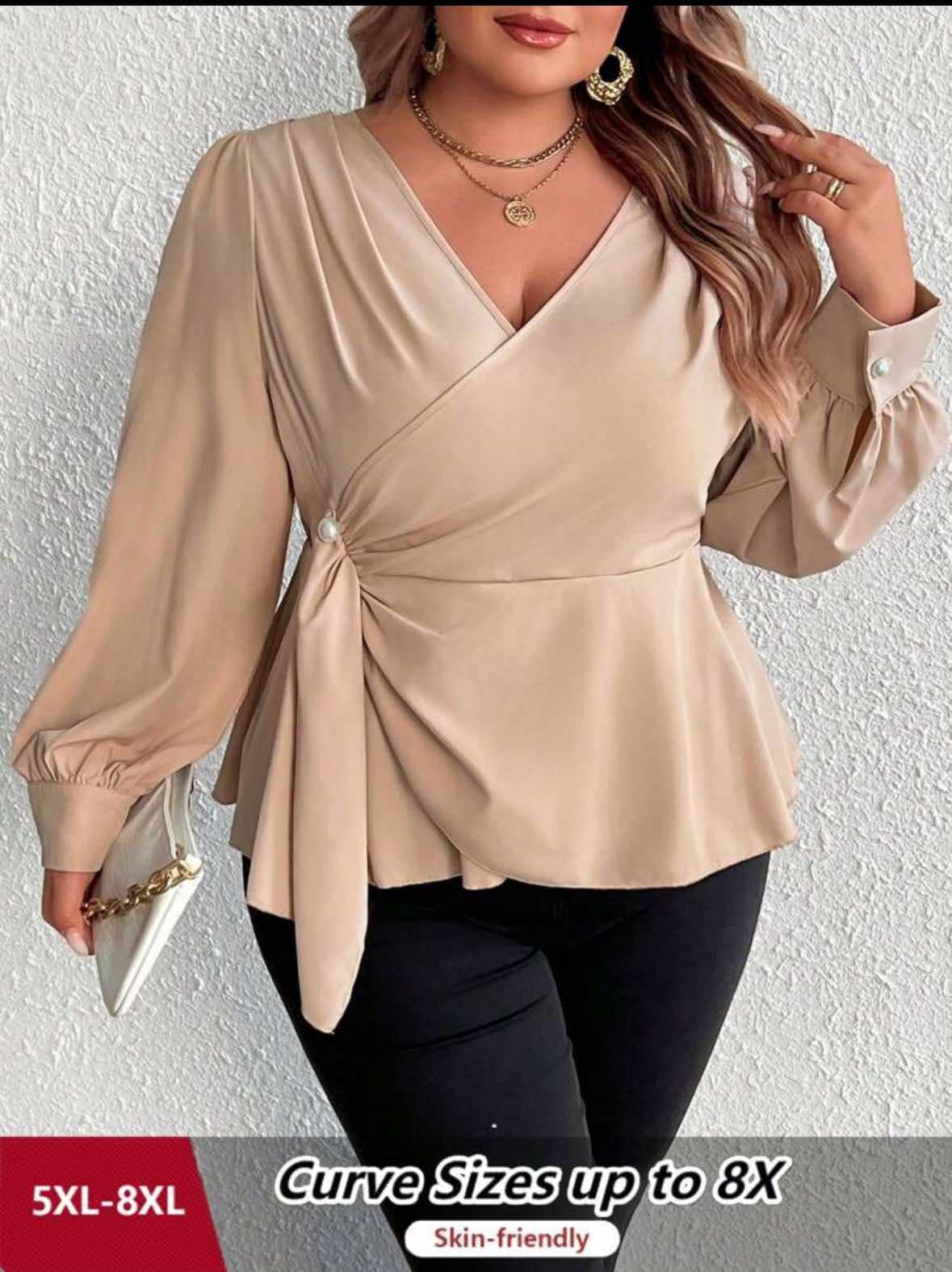 Curve Vneck Cross Wrap Top
