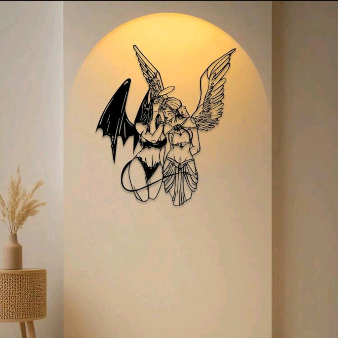 Angel and Devil Metal Wall Art
