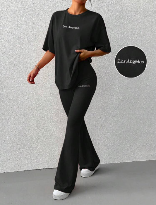 Los Angeles Top And Flared Legging Set