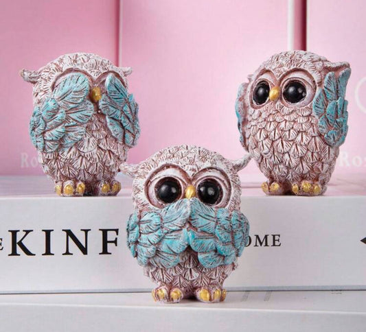 See No Evil Hear No Evil Speak No Evil Owl Ornaments