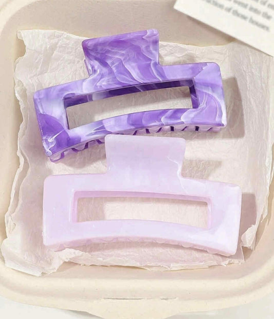 Purple Large Square Claw Clips