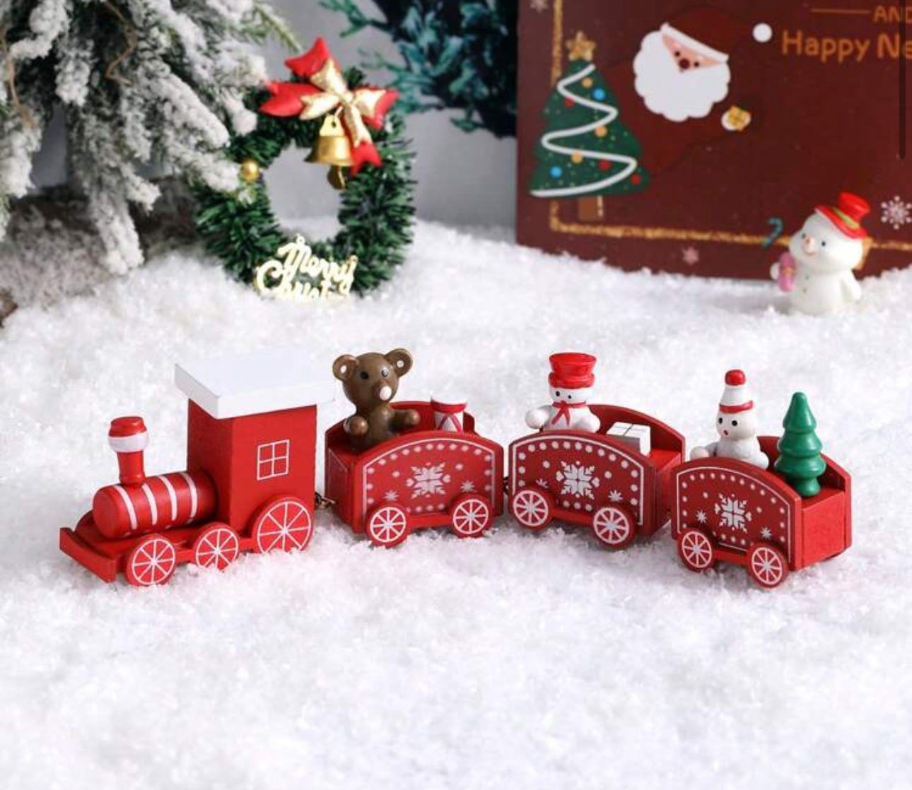 4 Piece Wooden Christmas Train