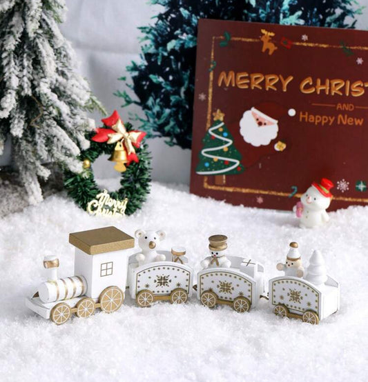 4 Piece Wooden Christmas Train
