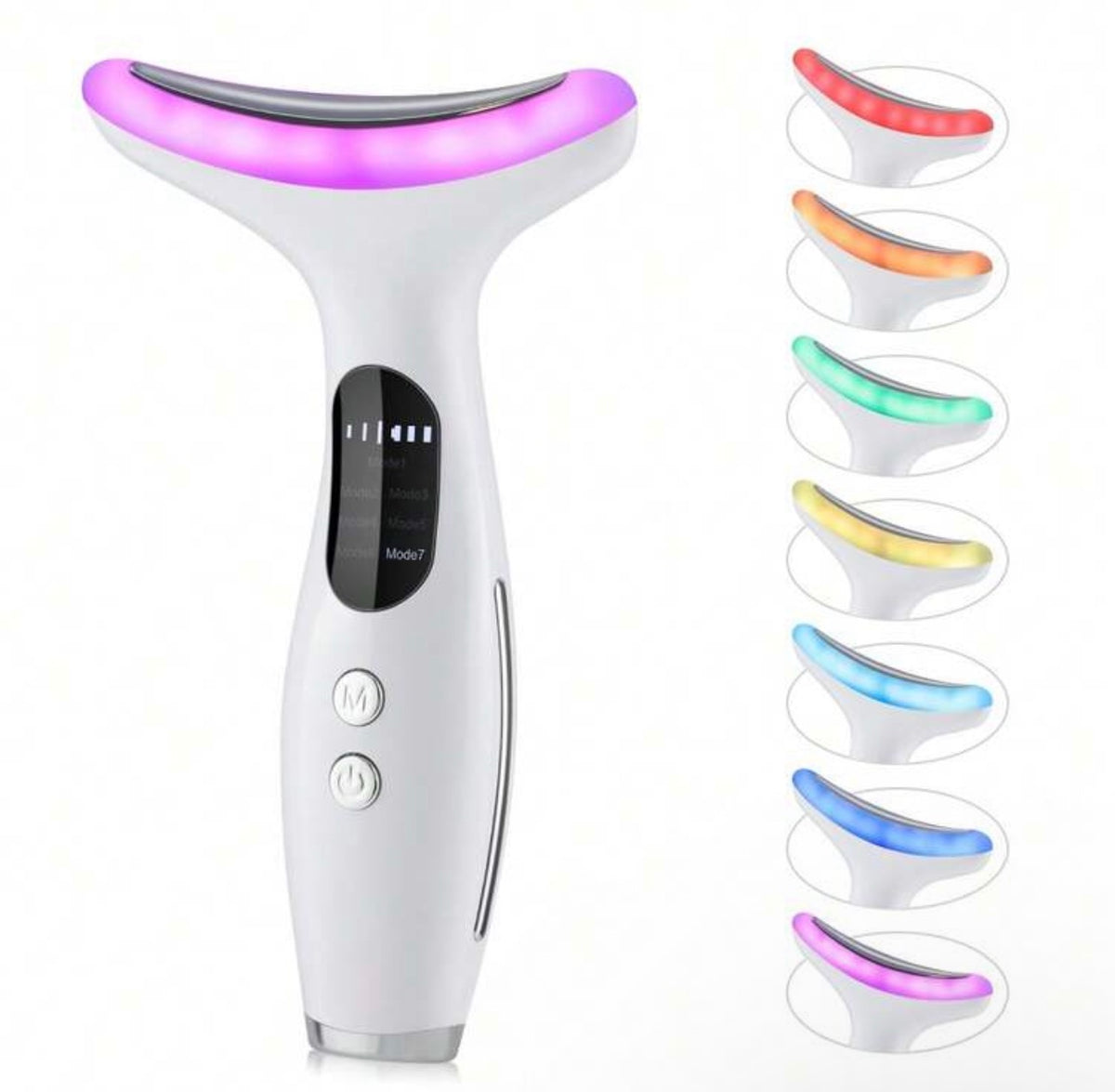 7-in-1 LED Light Therapy Neck & Face Massager