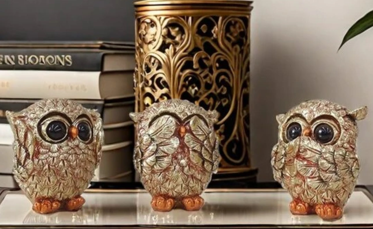 See No Evil Hear No Evil Speak No Evil Owl Ornaments