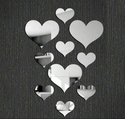 Heart Mirror Wall Stickers