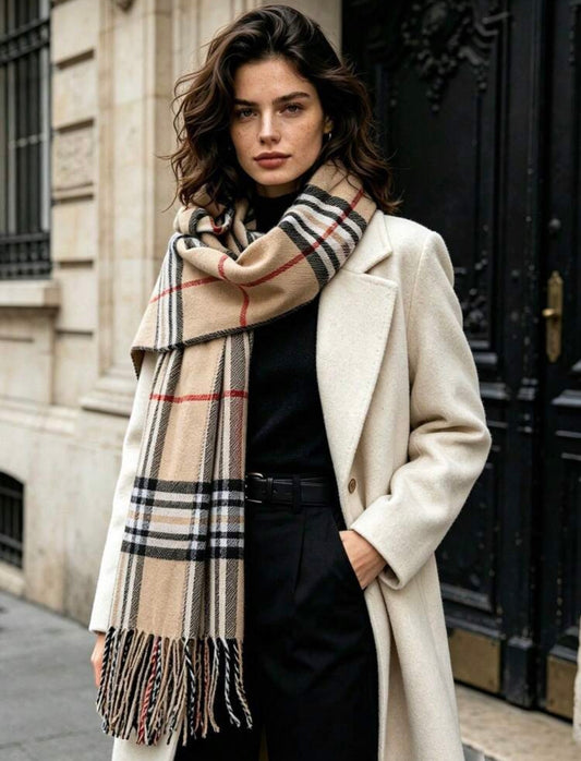 Classic Cashmere Check Scarf