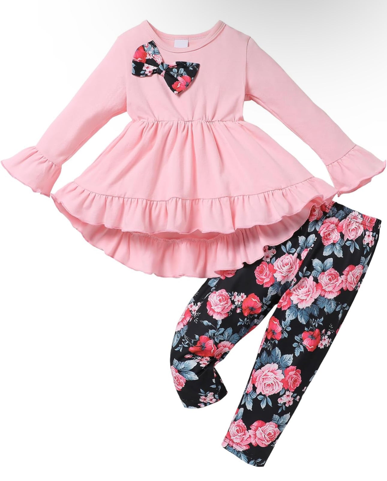 Girls Ruffle Tshirt and Trouser Set