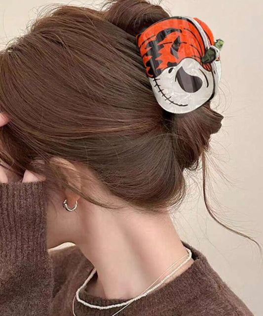 Pumpkin Skull Claw Clip