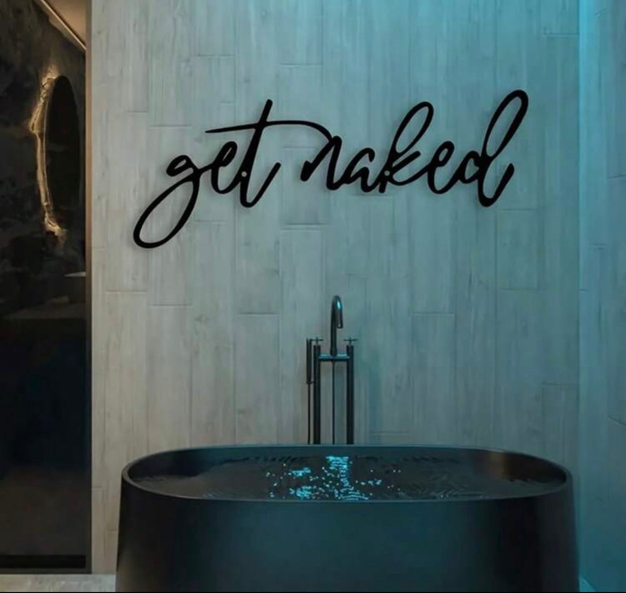 Get Naked Minimalist Script Wall Art