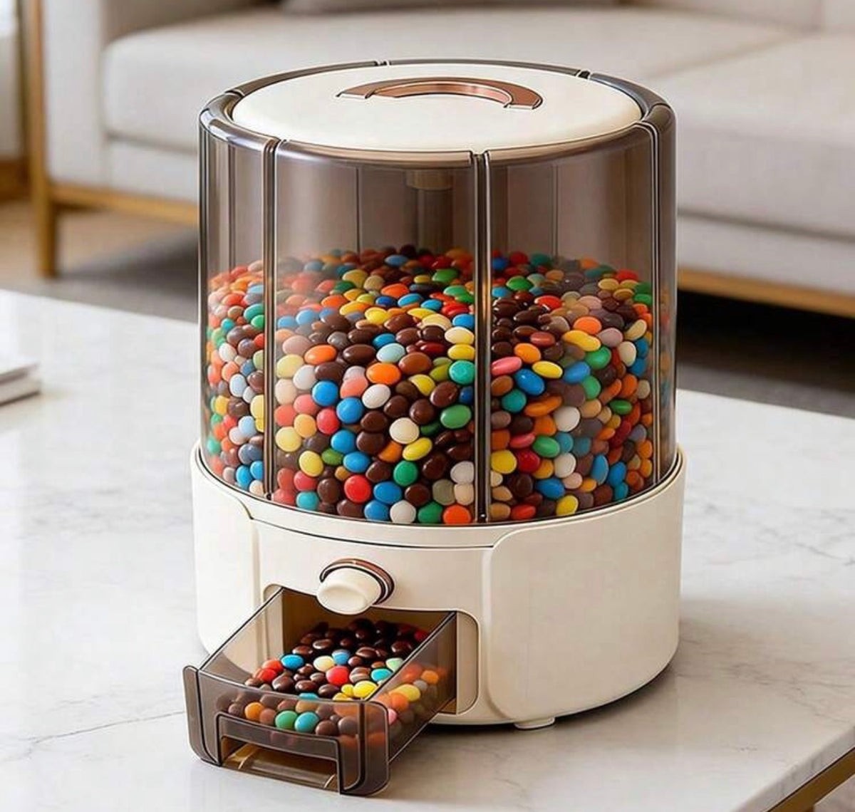 Rotating Multi-Grid Sweet Dispenser & Snack Organizer