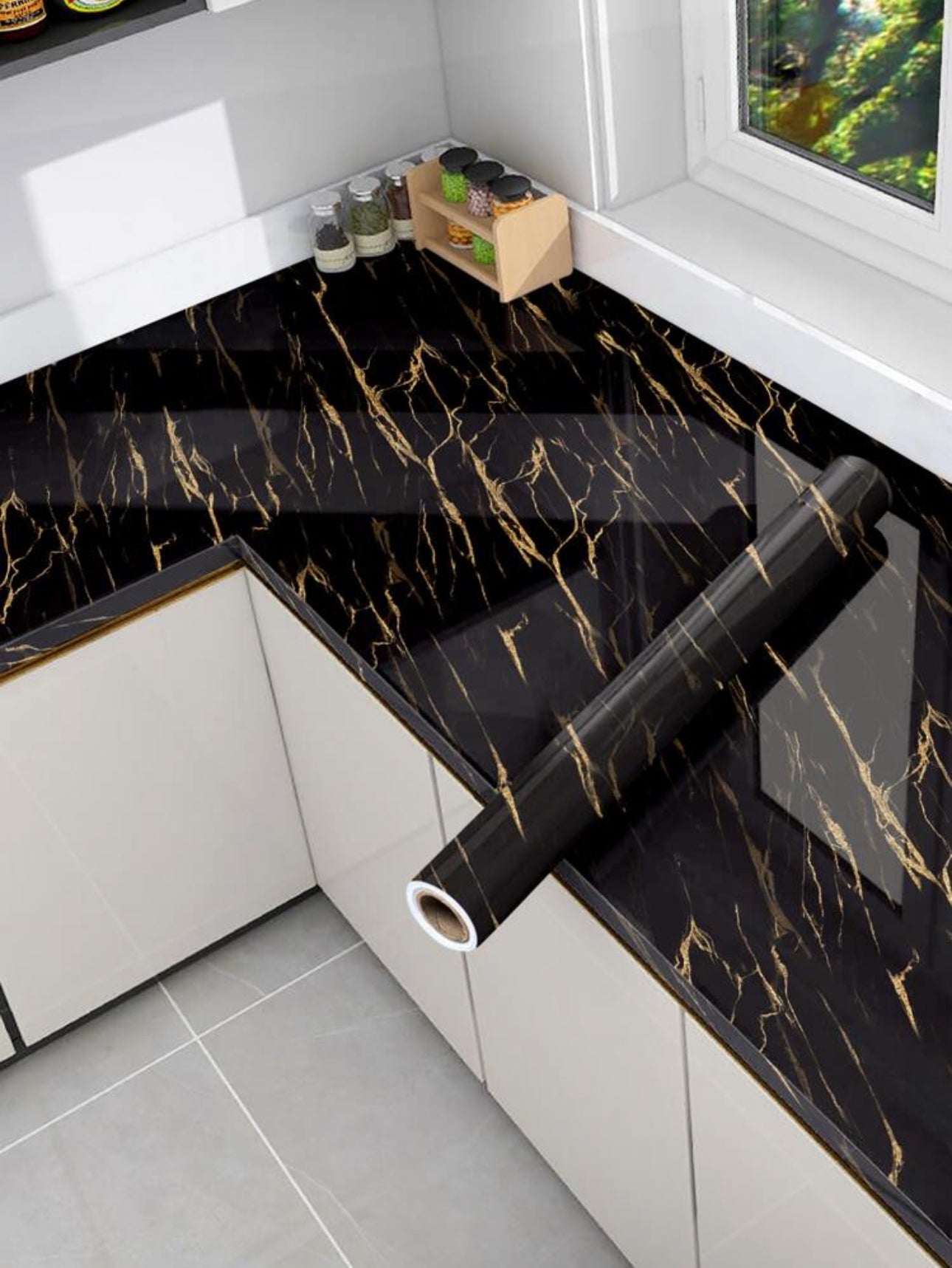 Marble Black PVC Vinyl