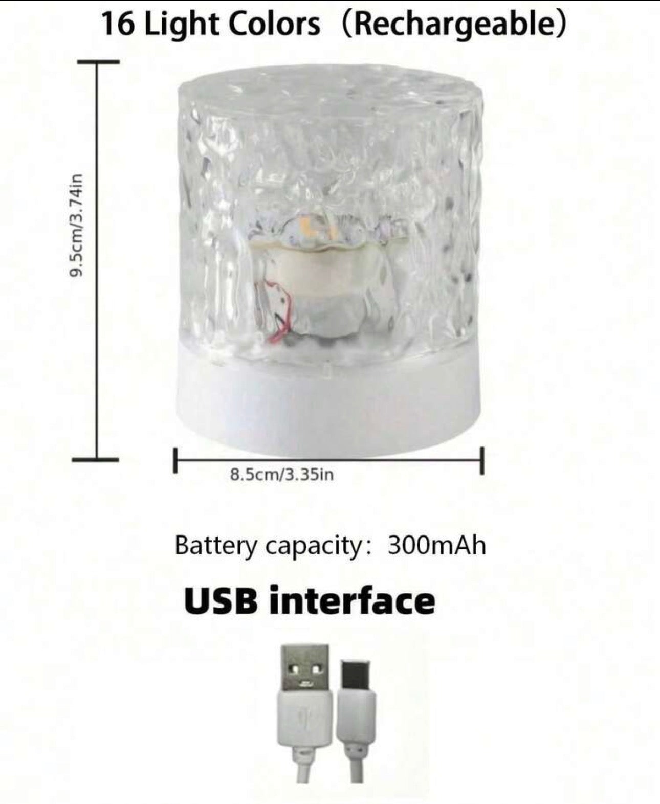 Dynamic Flame Water Ripple Projector Lamp – 16 Color Ambient Night Light