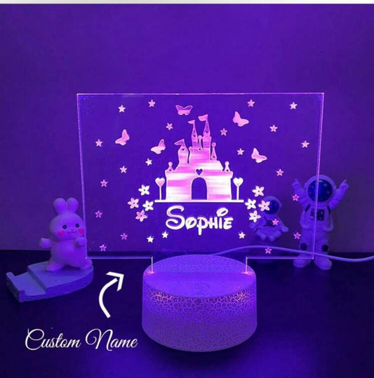 Girls Personalised Castle Light