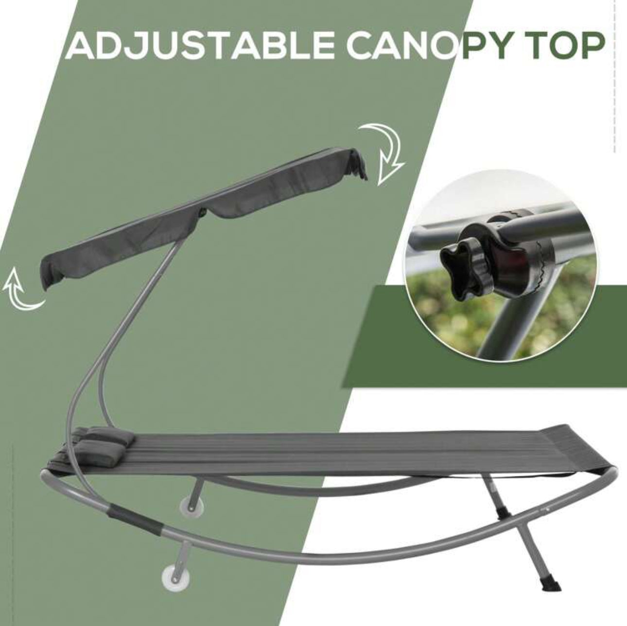Double Hammock Sun-lounger With Canopy