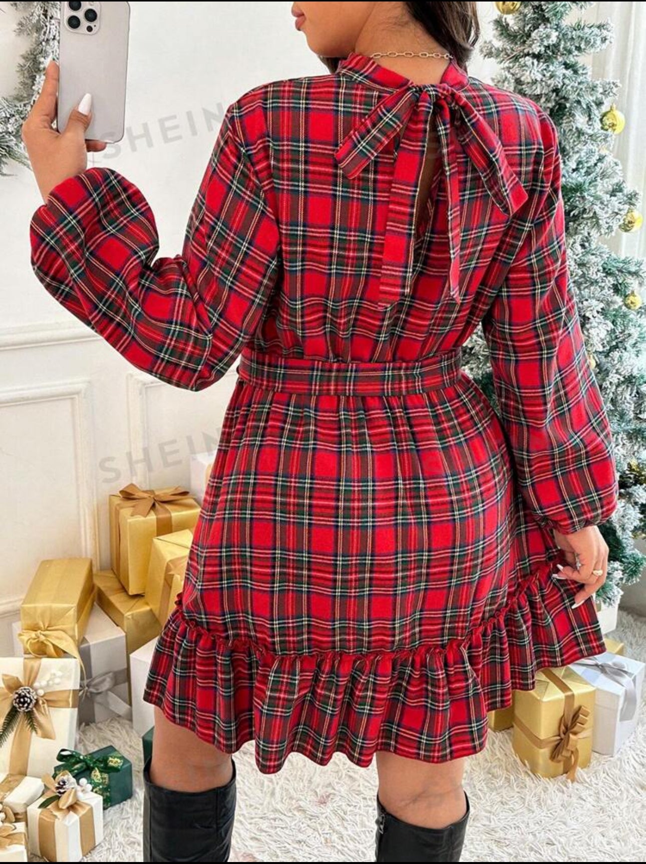 Curvy Tartan Christmas Dress