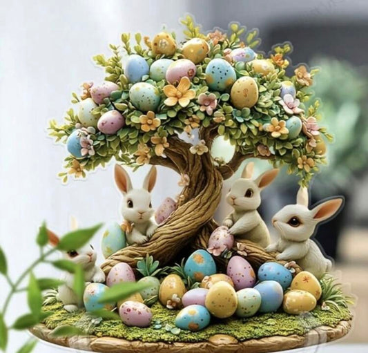 2D Flat Acrylic Easter Bunny Sign