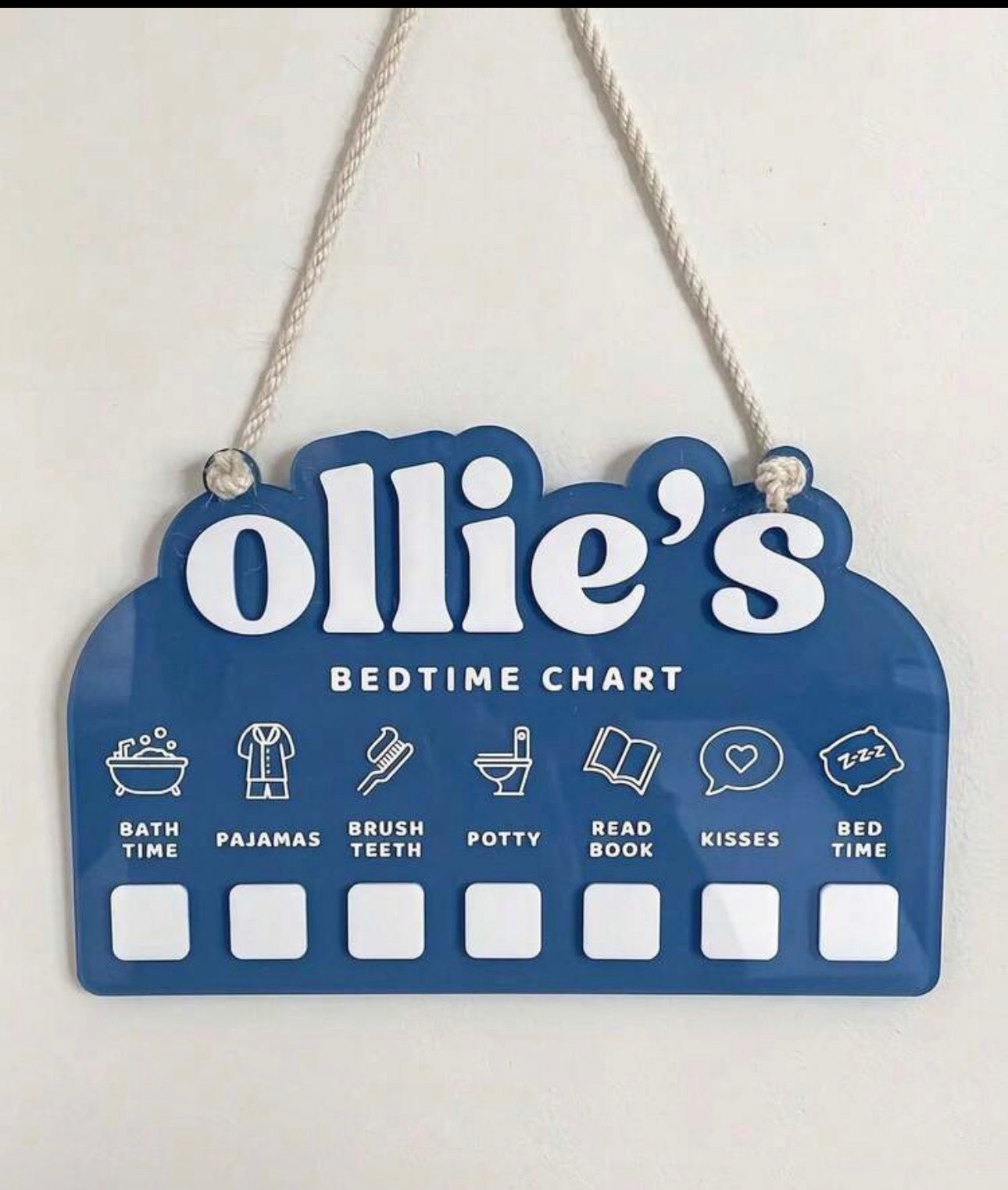 Personalized Acrylic Kids Bedtime Routine Chart