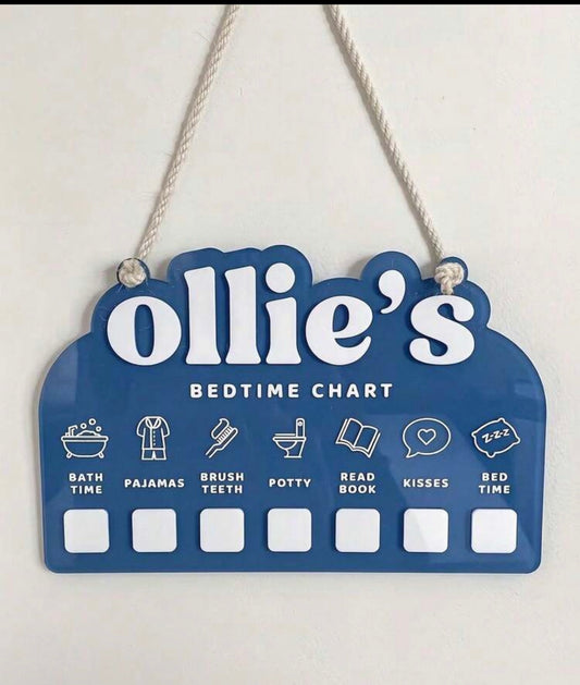 Personalized Acrylic Kids Bedtime Routine Chart