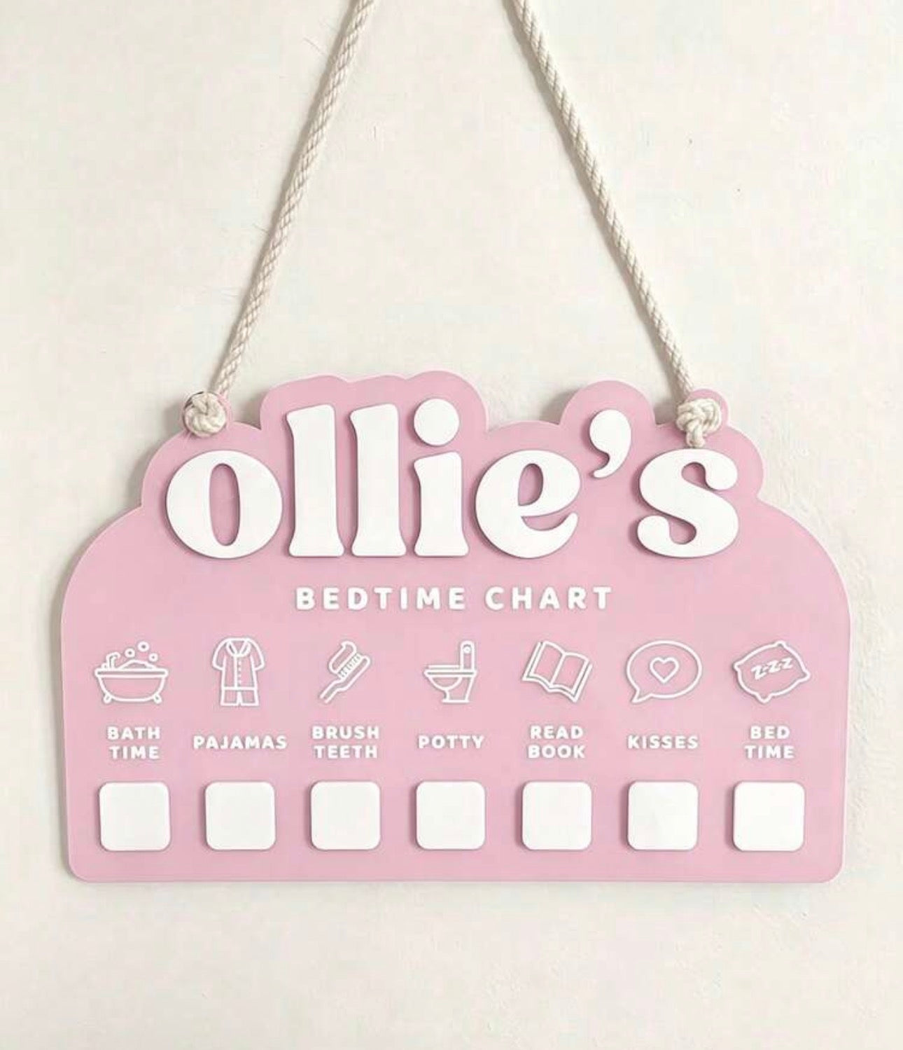Personalized Acrylic Kids Bedtime Routine Chart