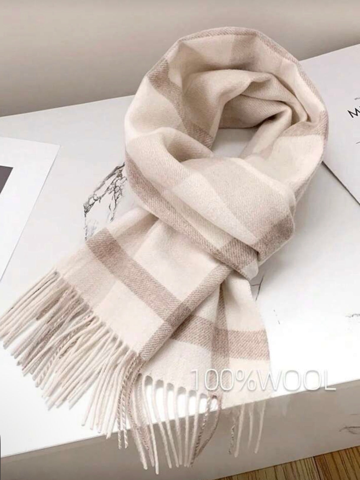 100% Wool Plaid Scarf