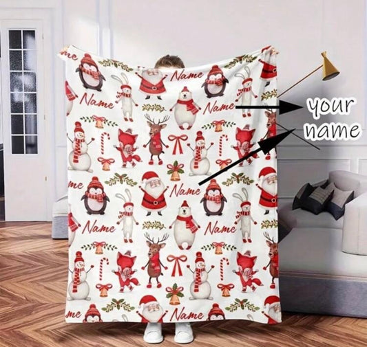 Personalised Fleece Christmas Blanket
