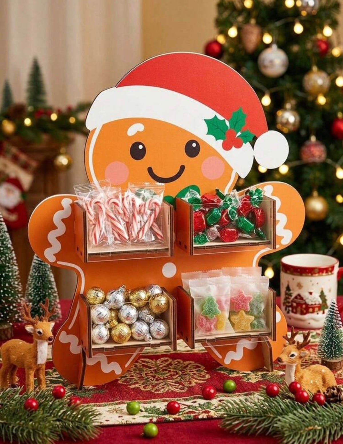 Gingerbread Man Christmas Treat Stand