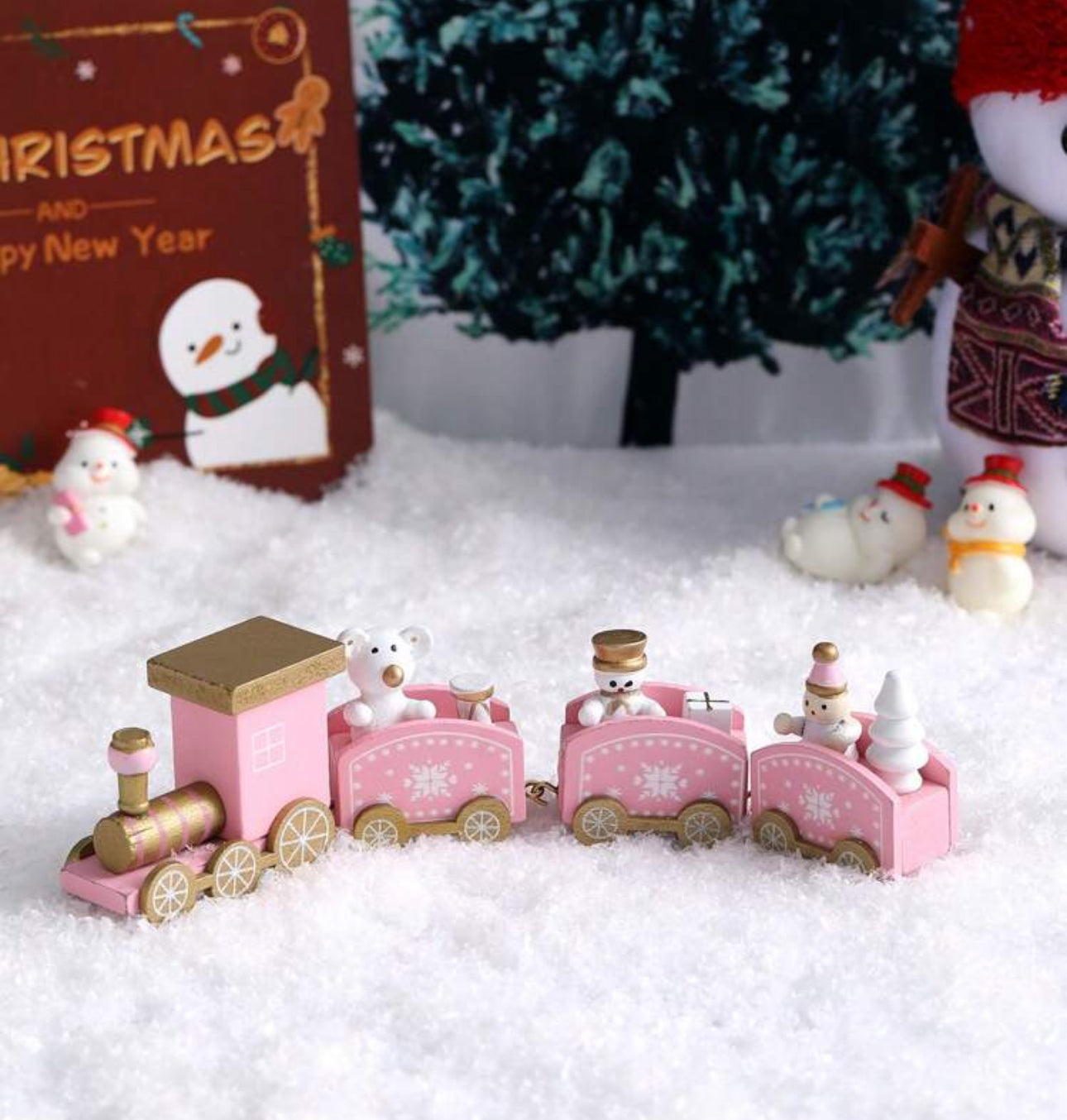 4 Piece Wooden Christmas Train