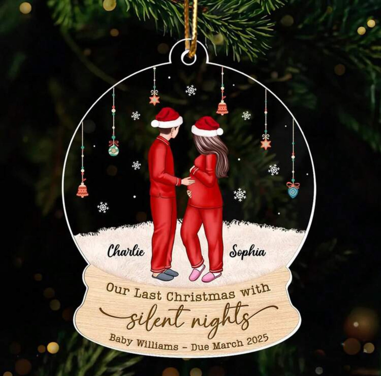 Personalised Baby Due Bauble