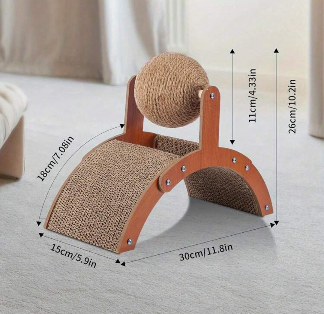 Cat 2 in 1 Scratcher and Play Ball