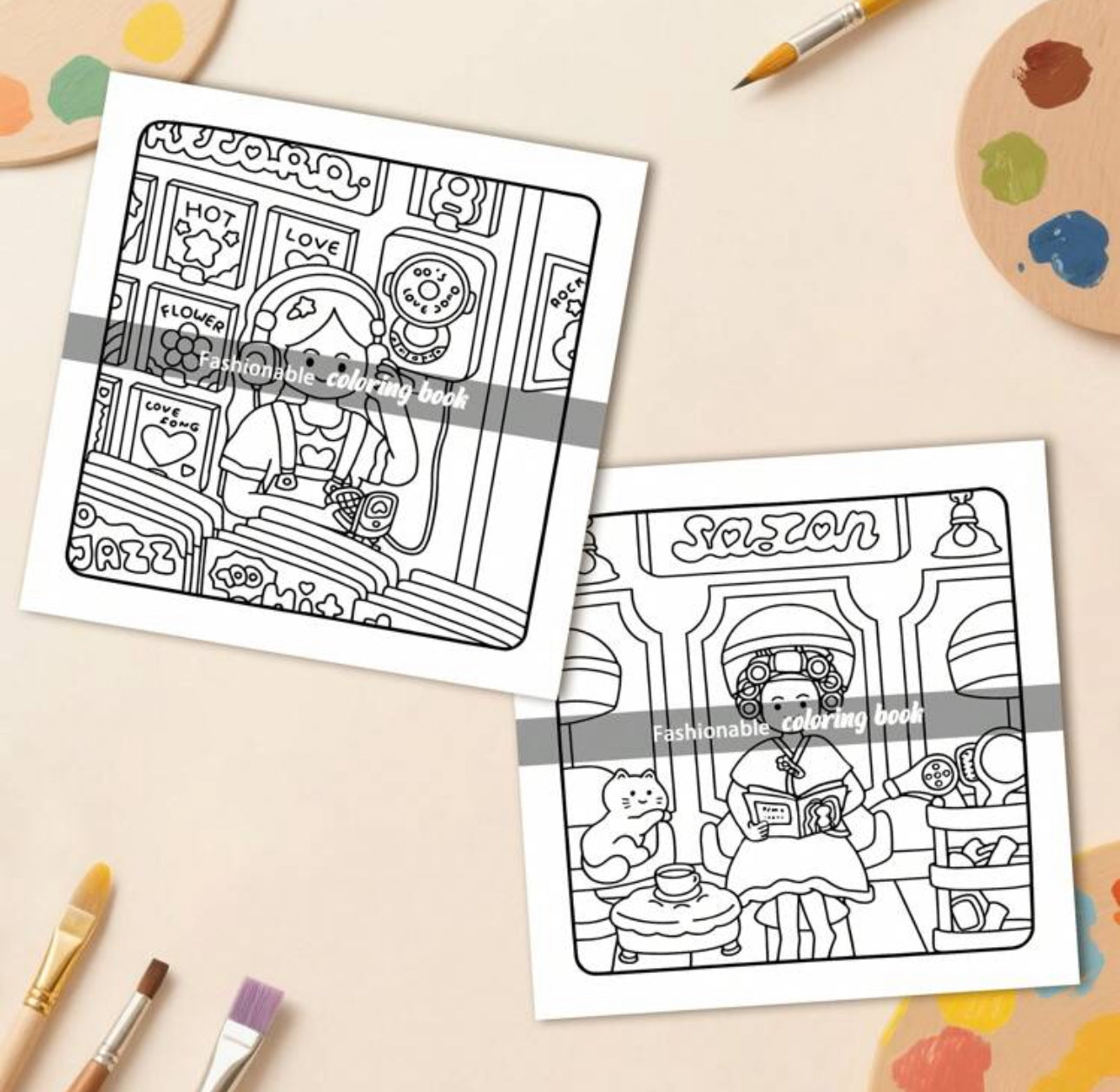 90s Girl Vibes Colouring Book