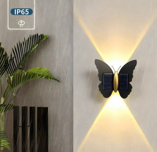 Solar Butterfly LED Outdoor Wall Light