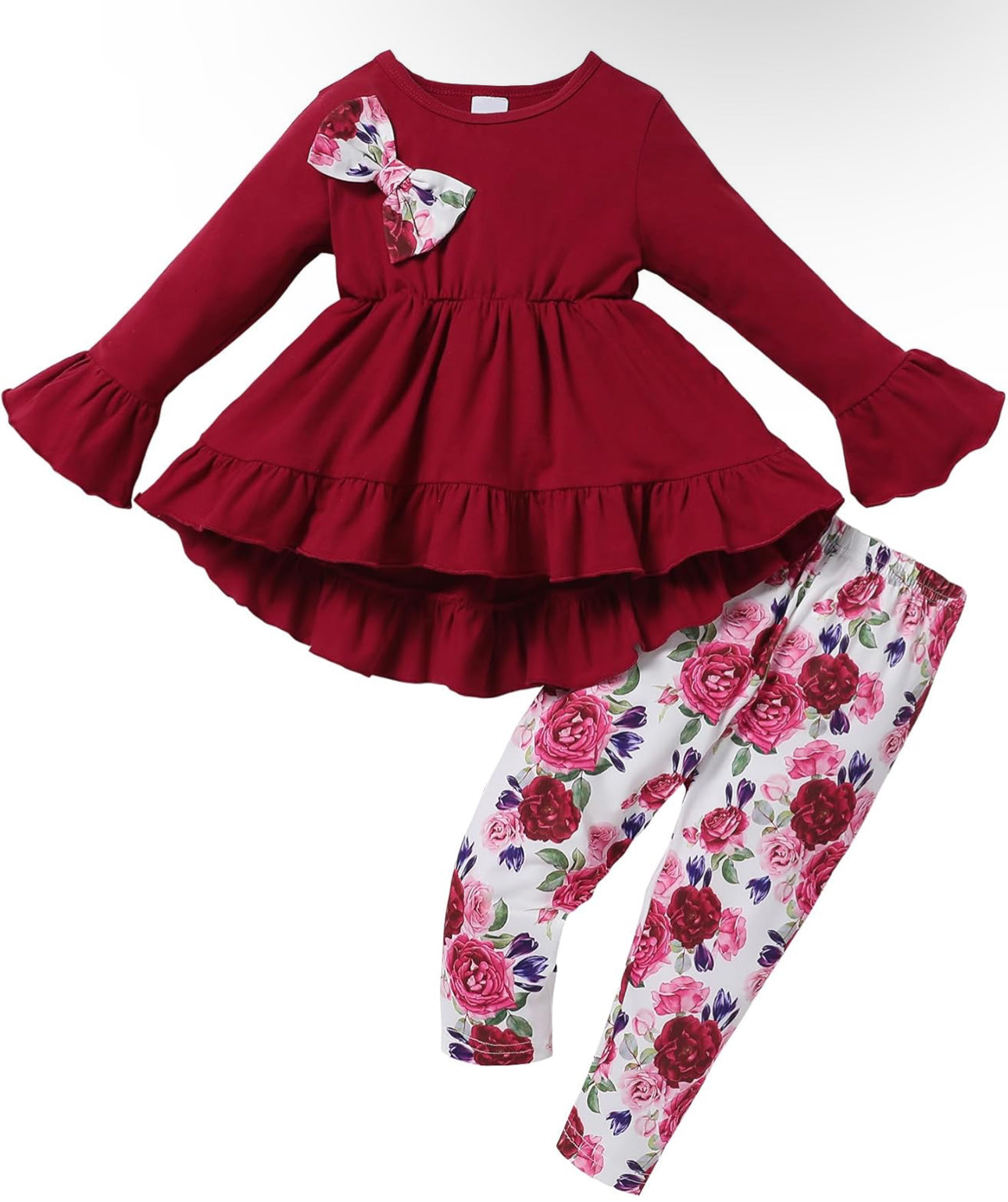 Girls Ruffle Tshirt and Trouser Set