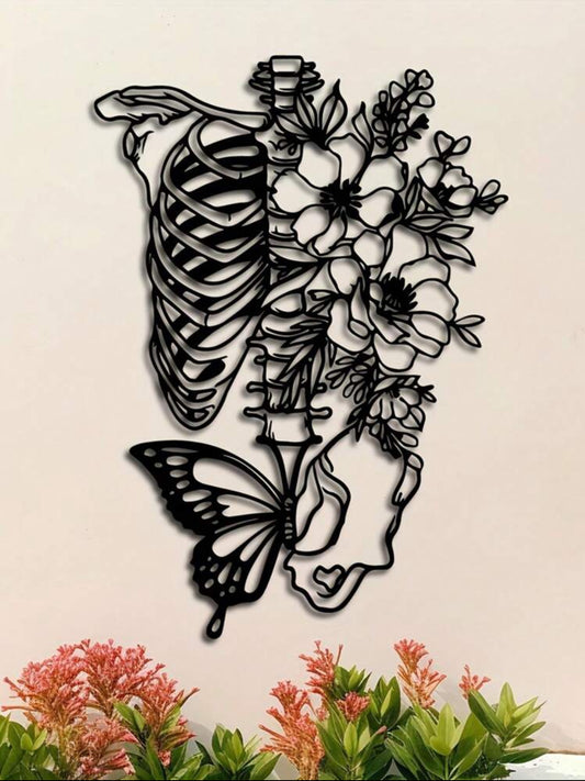 Gothic Skeleton Iron Wall Sign