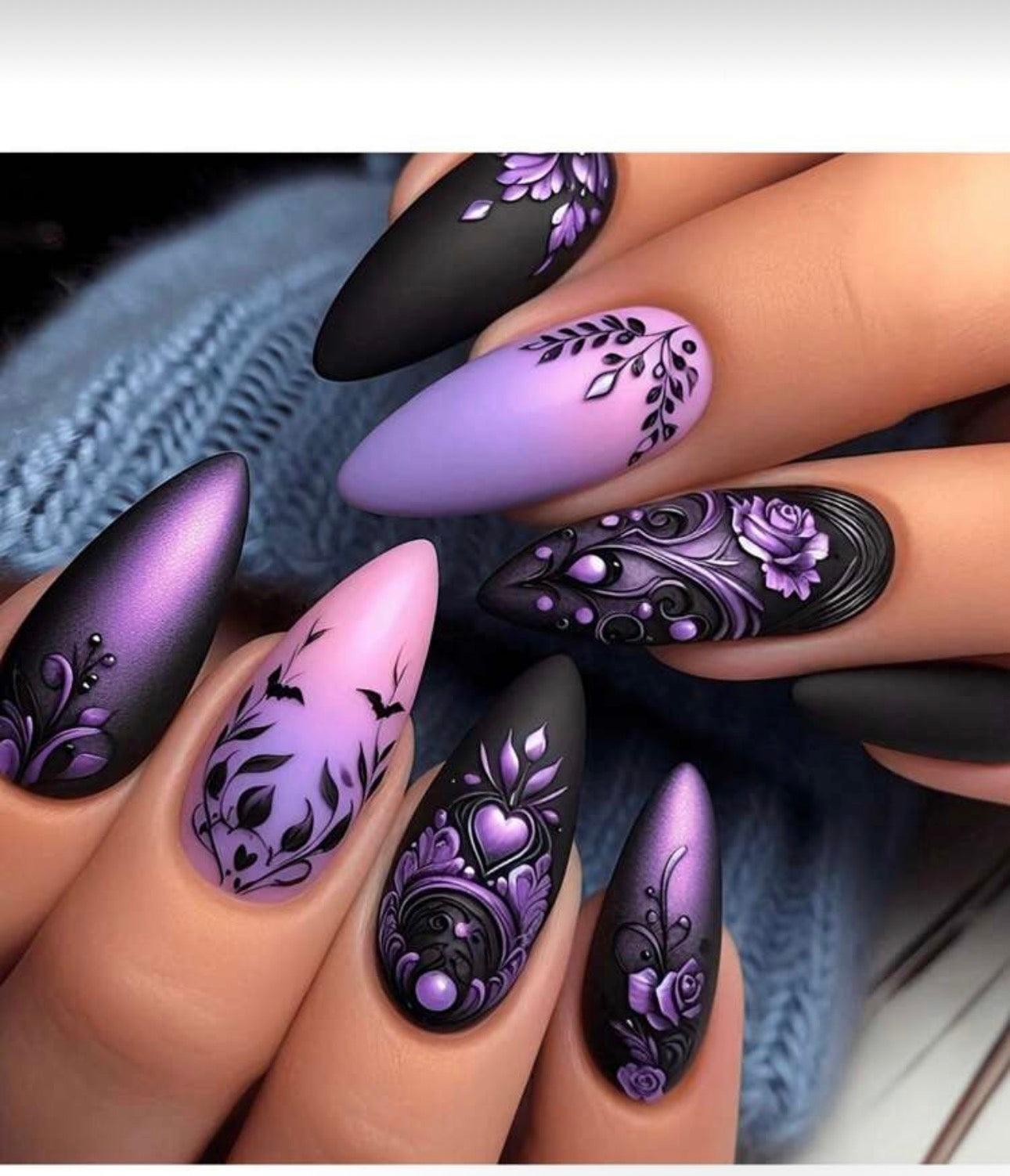 Purple and Black Ombre Nails