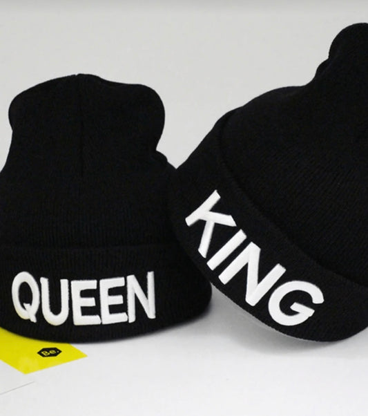 King and Queen Beanie Hat Set