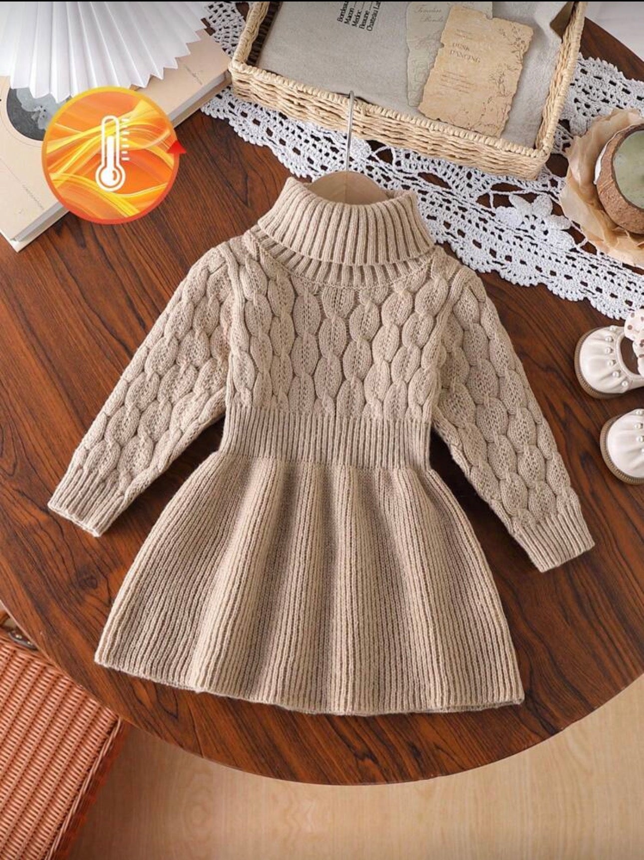 Khaki Knitted Dress