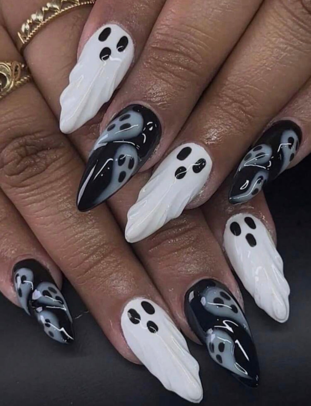 3D Textured Sheet Ghost Press-On Nails