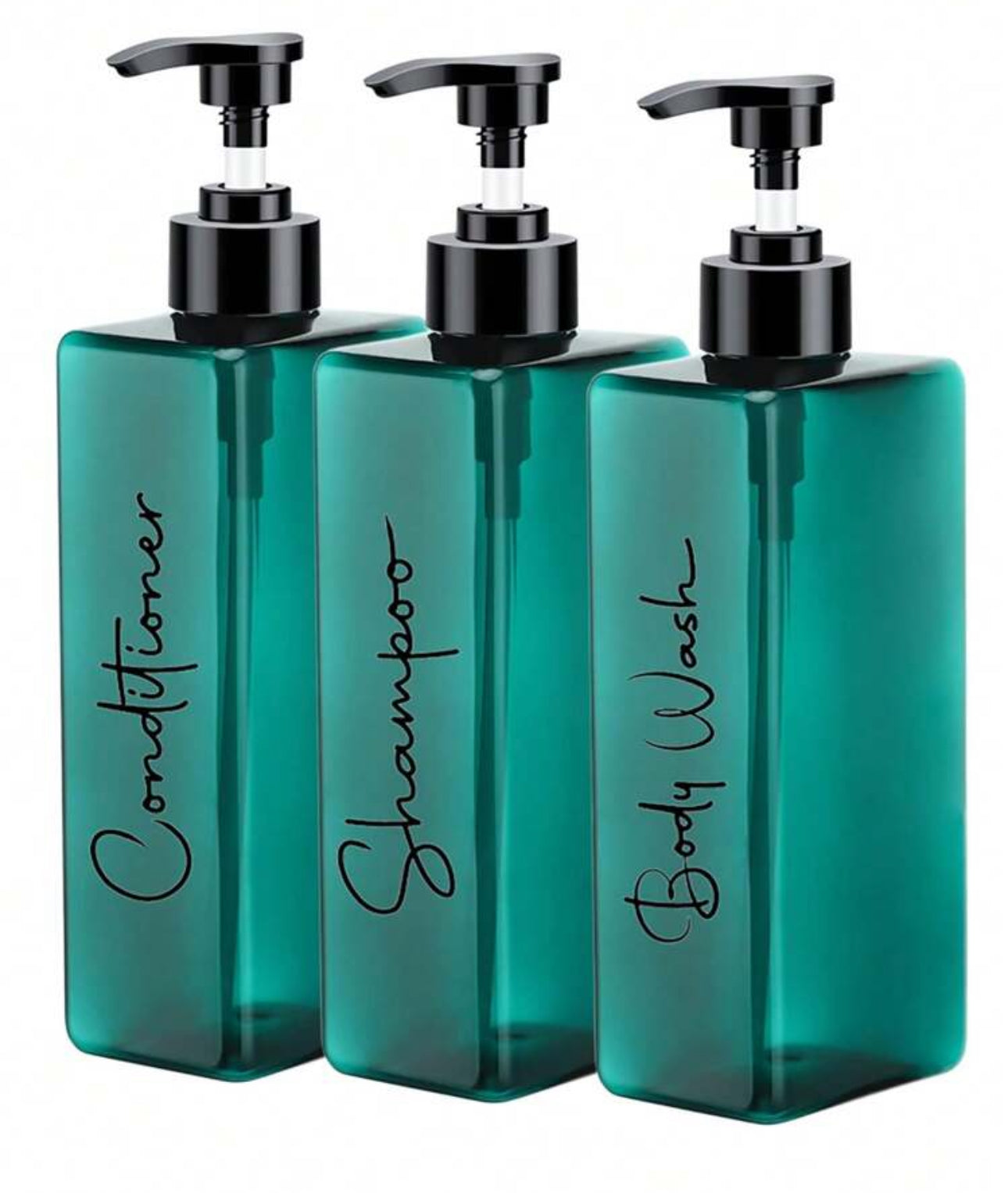 3 Piece Shampoo Conditioner and Body Wash Refillable Bottles