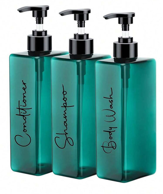 3 Piece Shampoo Conditioner and Body Wash Refillable Bottles