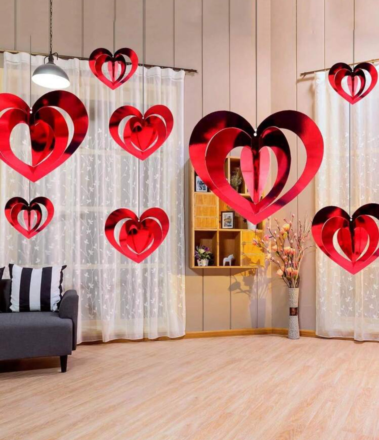 16 Piece Hanging Hearts