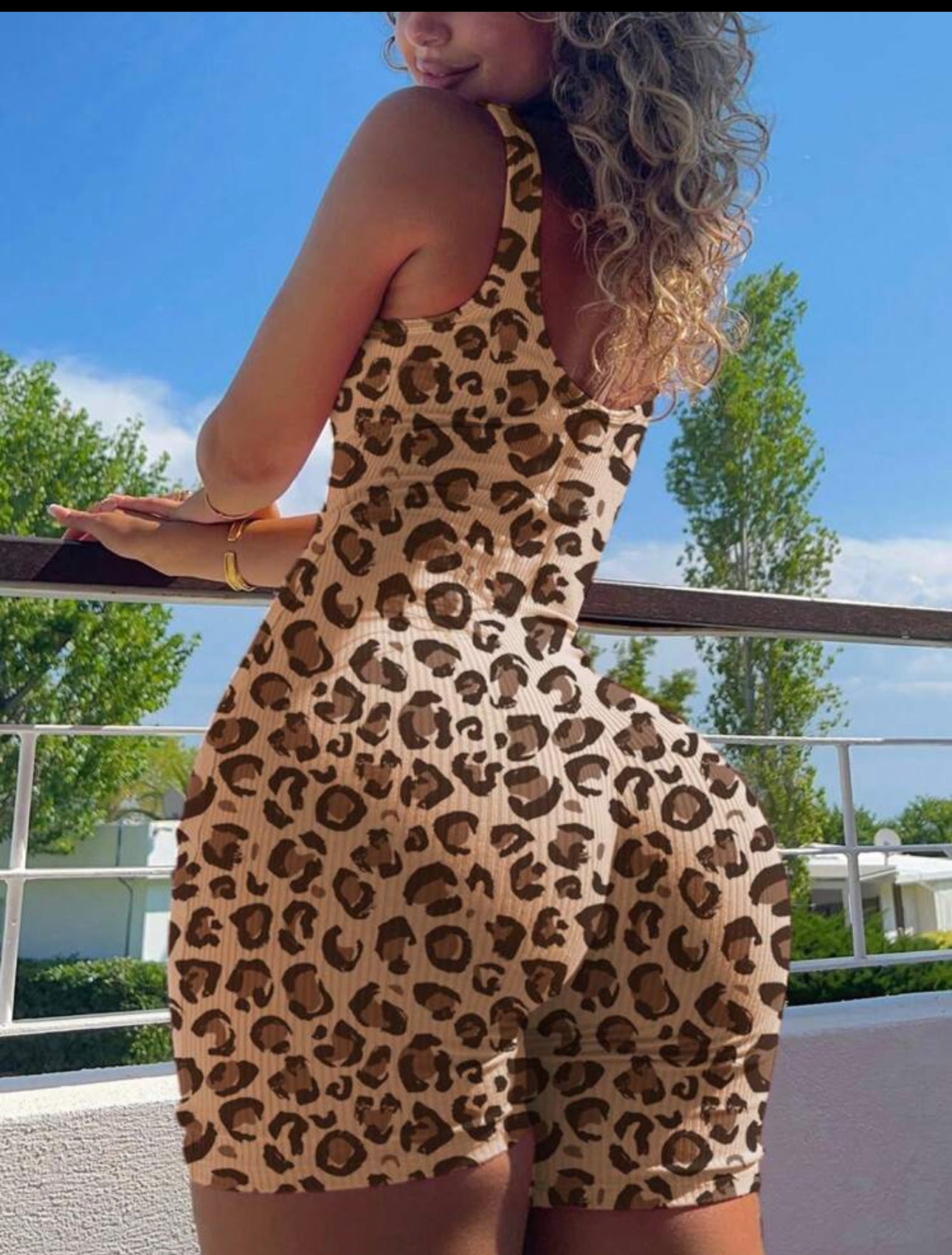 Leopard Print Bodycon Playsuit