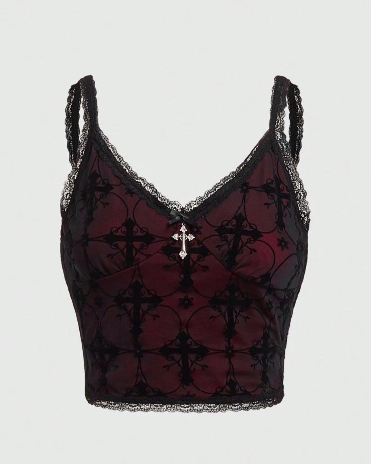 Goth Cross Mesh Cami