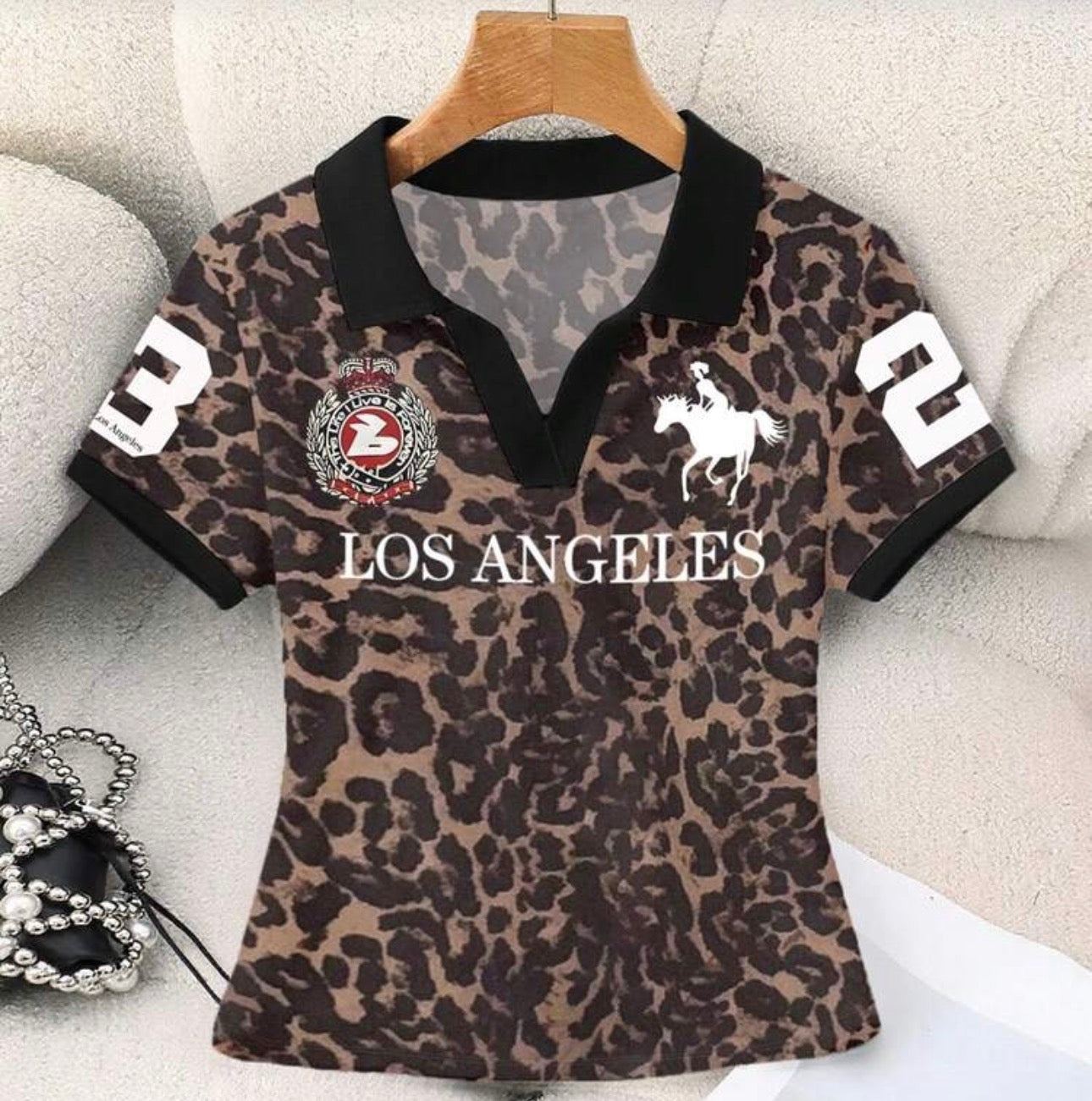Leopard Print Los Angeles Polo