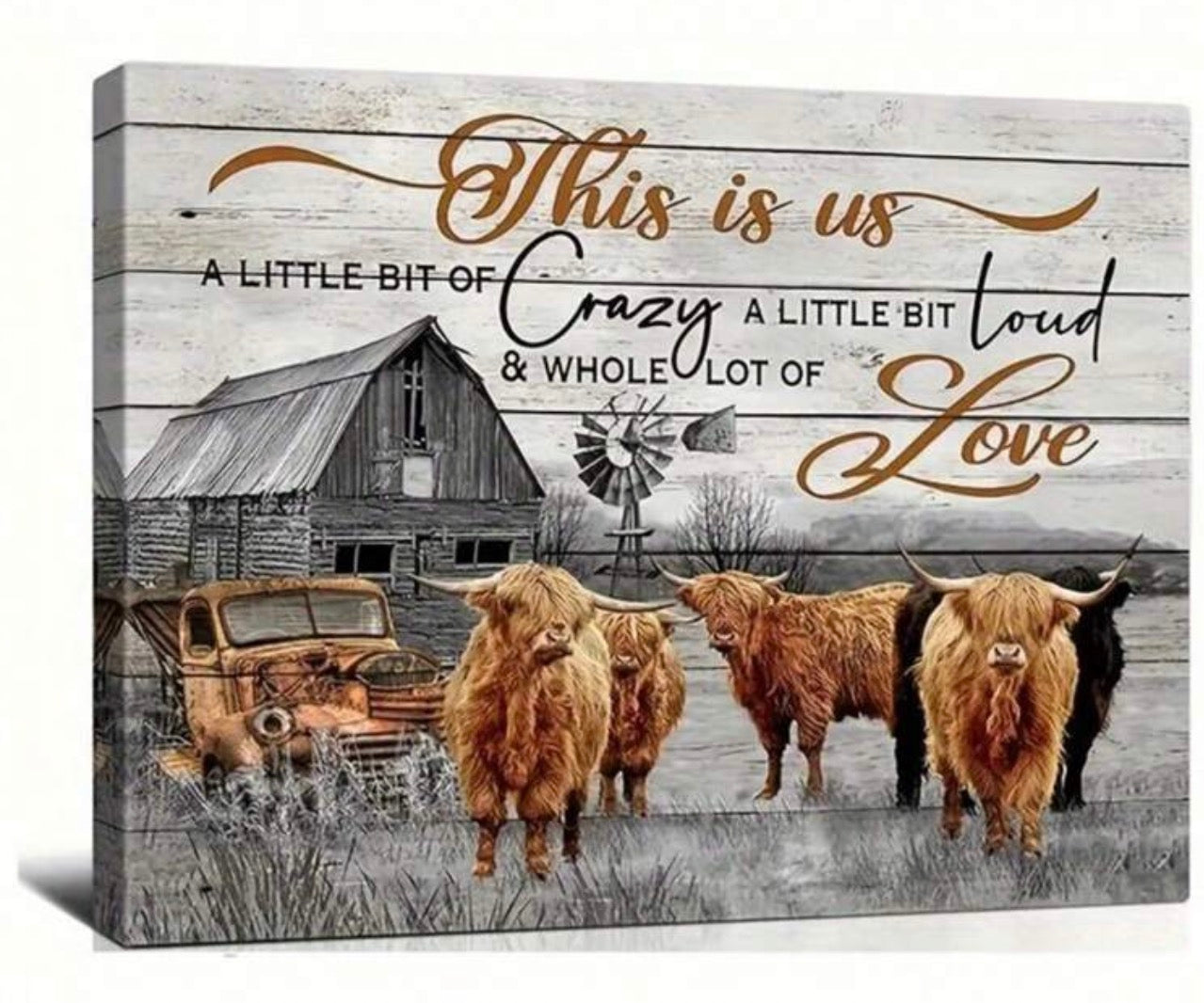 Highland Cow This Is Us Framed Canvas