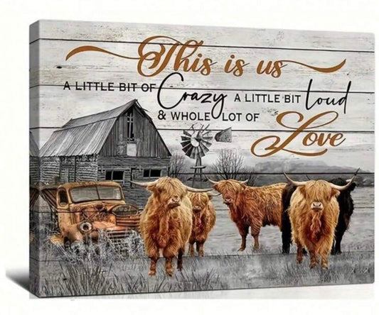 Highland Cow This Is Us Framed Canvas