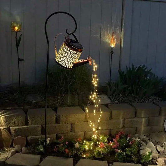 Solar Watering Can Light with Shepherd's Hook