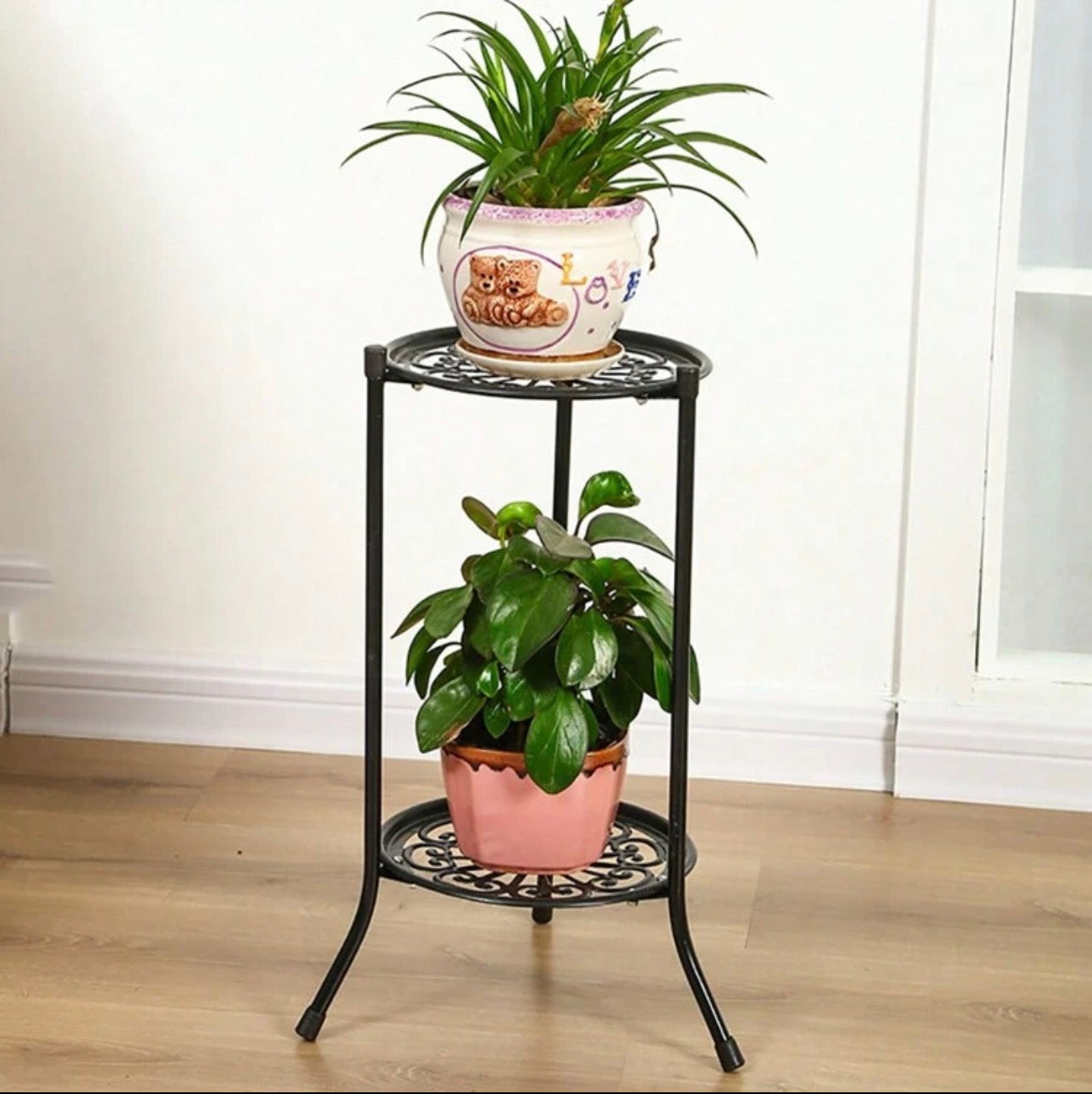 2 Tier Iron Flower Pot Holder