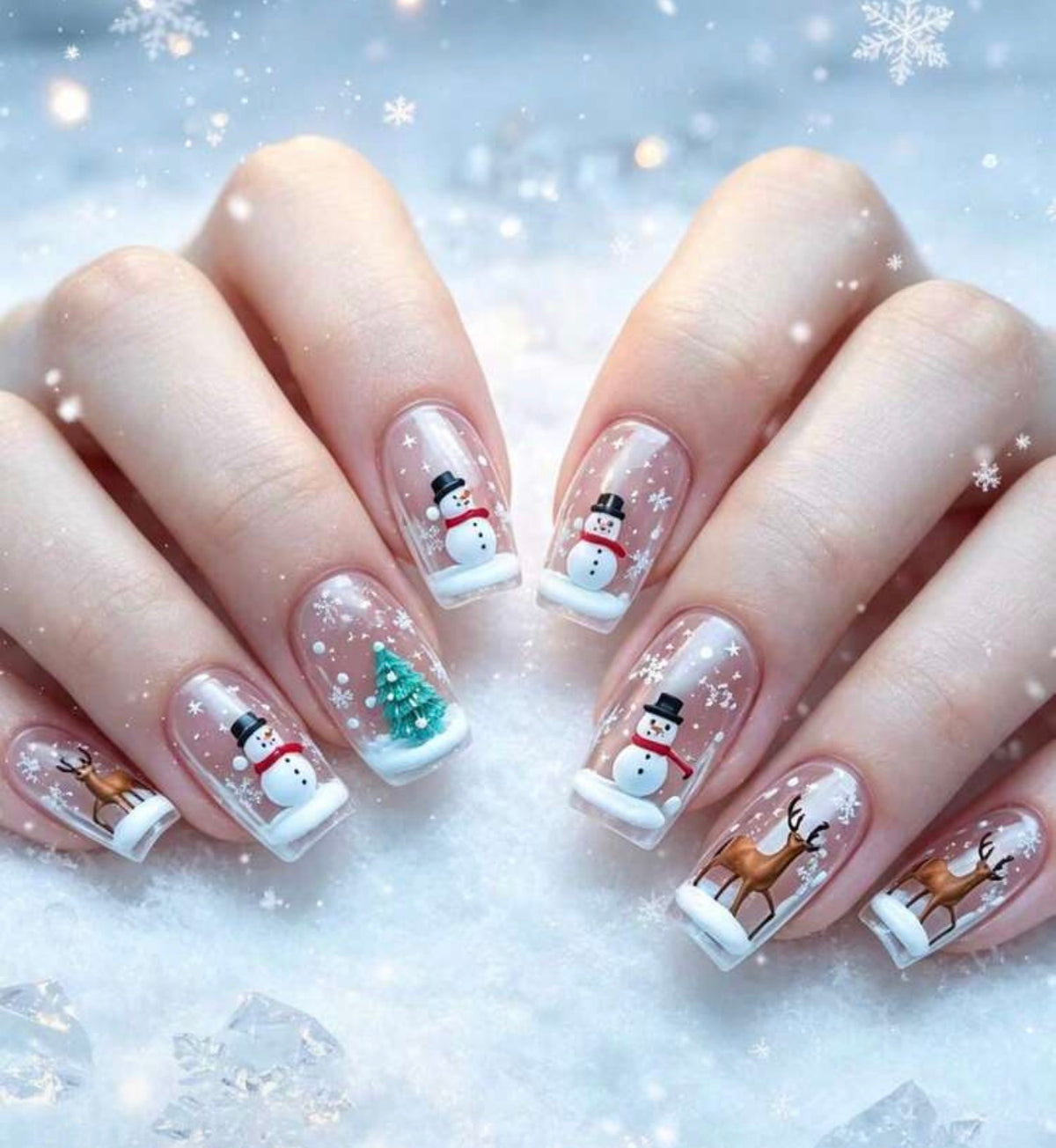 Winter Wonderland Clear Press-On Nails